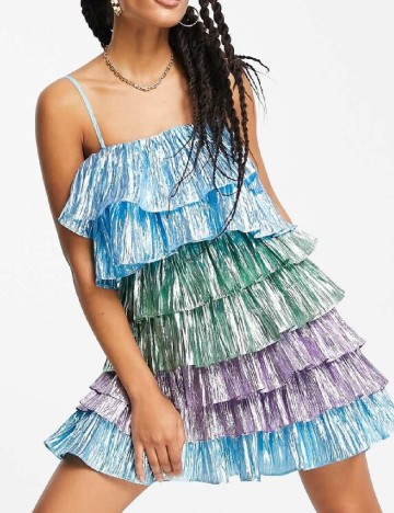 Rochie scurta Collective The Label, mix culori