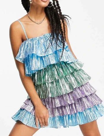 Rochie scurta Collective The Label, mix culori Mix culori