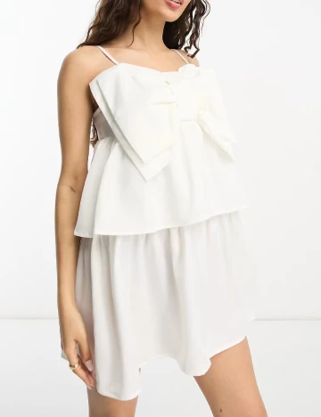 Rochie scurta Pieces, alb Alb