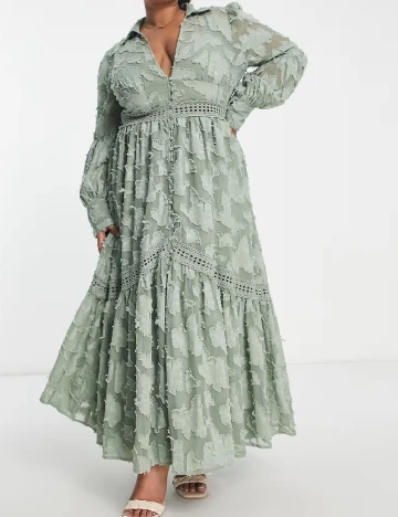 Rochie lunga ASOS Curve, verde