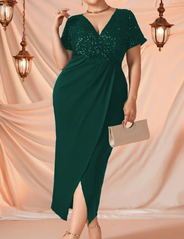 Rochie lunga SHEIN CURVE, verde
