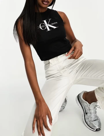 Top Calvin Klein Jeans, negru