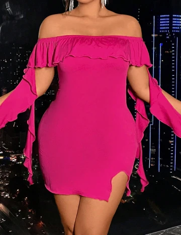 Rochie scurta SHEIN CURVE, roz Roz