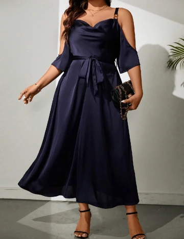 Rochie lunga SHEIN CURVE, bleumarin Albastru