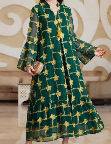 Rochie lunga SHEIN, verde Verde