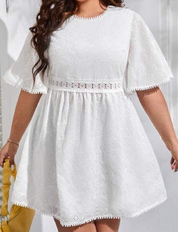 
						Rochie scurta SHEIN CURVE, alb