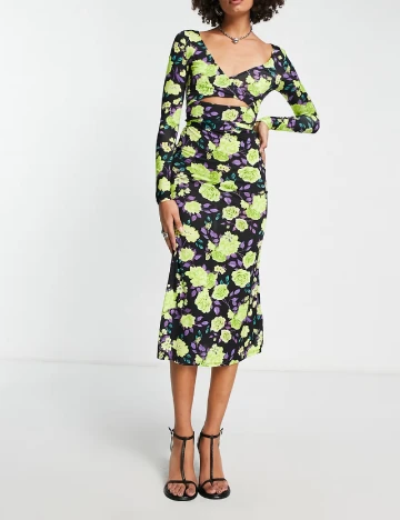 Rochie medie ASOS, floral print Floral print