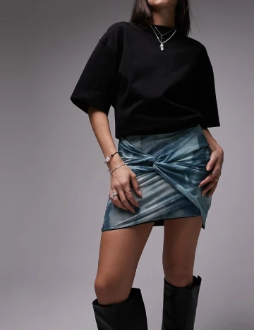 Fusta Top Shop, albastru Albastru
