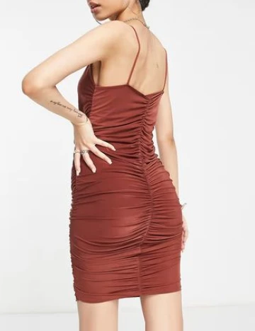Rochie scurta Femme Luxe, maro