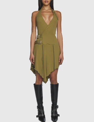 Rochie scurta The Ragged Priest, verde