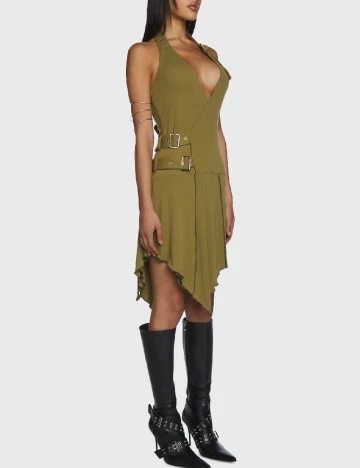 Rochie scurta The Ragged Priest, verde