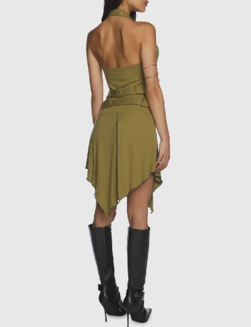 Rochie scurta The Ragged Priest, verde