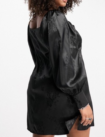Rochie scurta Urban Threads Plus Size, negru