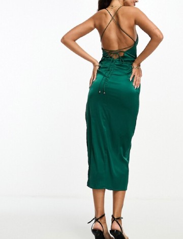 Rochie medie Parallel Lines, verde