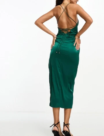 Rochie medie Parallel Lines, verde