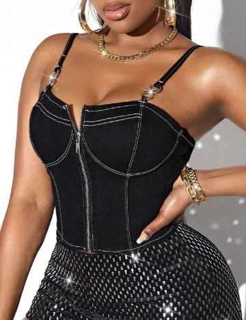 Top SHEIN, negru Negru