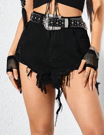 Pantaloni scurti Romwe, negru Negru