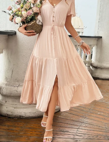 Rochie lunga SHEIN, piersica Portocaliu