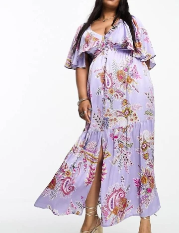 Rochie lunga ASOS Curve, mov