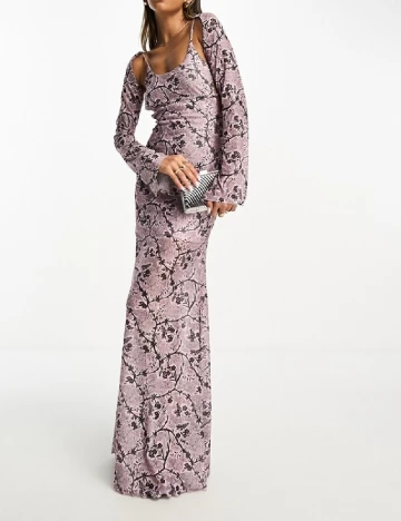 Rochie lunga Annorlunda, roz