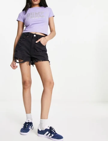 Pantaloni scurti Stradivarius, negru Negru