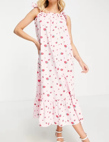 Rochie lunga Pieces, roz