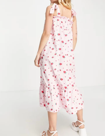 Rochie lunga Pieces, roz