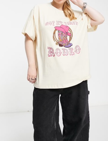
						Tricou DAISY STREET Curve, crem