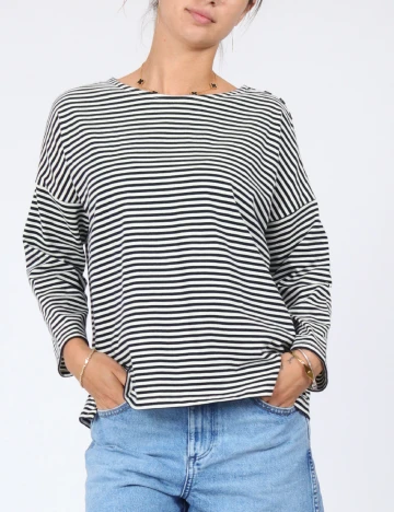 Bluza People Tree, alb/bleumarin Alb