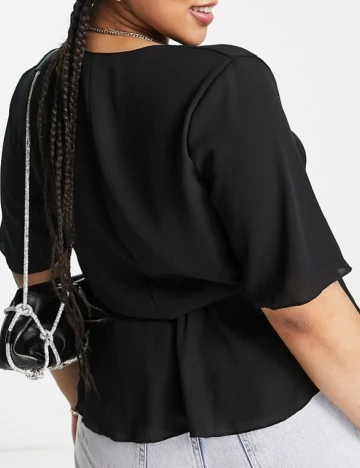 Bluza Flounce London Plus Size, negru