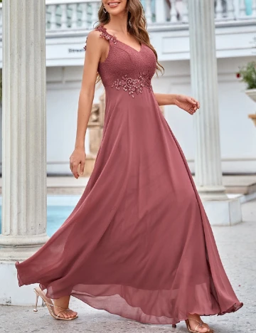 Rochie lunga UNITHORSE, roz pudra Roz