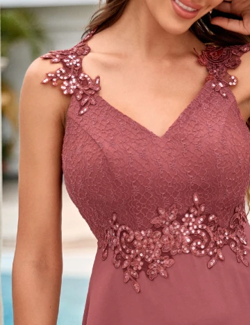 Rochie lunga UNITHORSE, roz pudra Roz