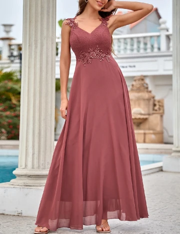 Rochie lunga UNITHORSE, roz pudra Roz