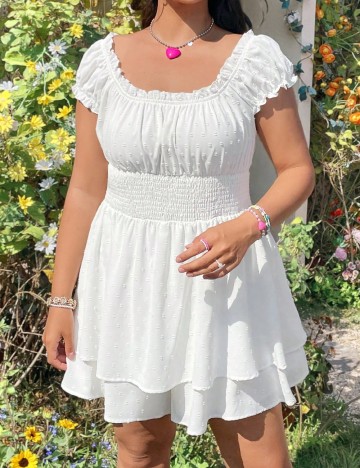 
						Rochie scurta SHEIN CURVE, alb