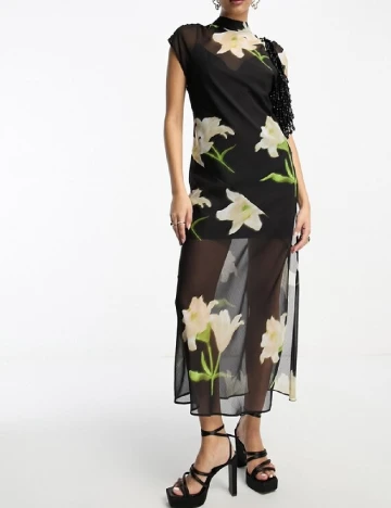 Rochie lunga ASOS, negru Negru