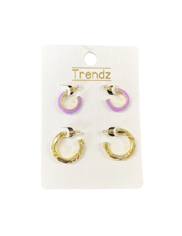 Set Cercei 2 perechi Trendz, mix culori Mix culori