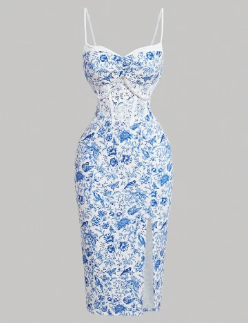 Rochie medie SHEIN CURVE, albastru Albastru