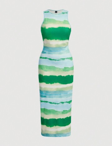 
						Rochie lunga SHEIN, verde/albastru