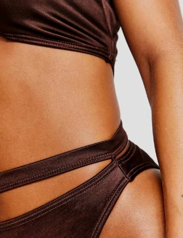 Costum de baie South Beach Curve, maro