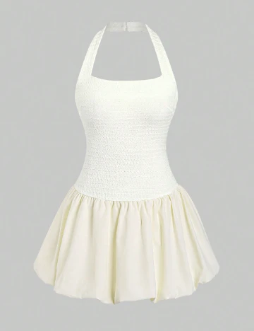 Rochie scurta SHEIN, ecru Alb