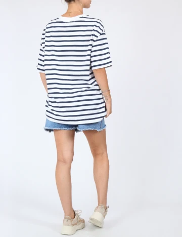 Tricou Oversize Pull&Bear, alb Alb