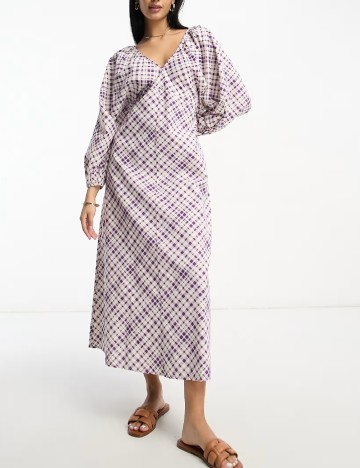 
						Rochie lunga ASOS, mov/alb