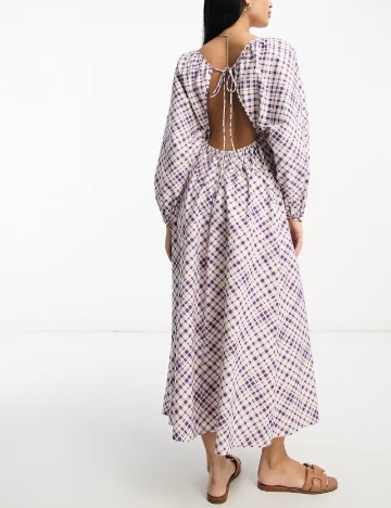 Rochie lunga ASOS, mov/alb