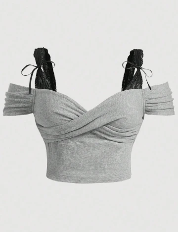 Top SHEIN CURVE, gri Gri