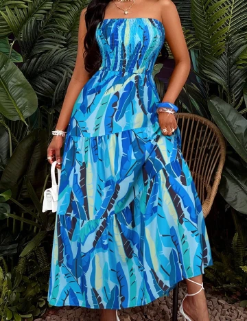 Rochie lunga SHEIN, alb Albastru
