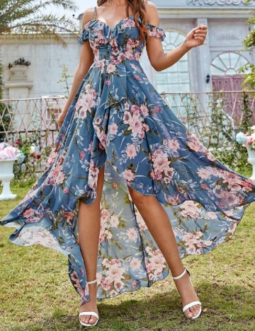 Rochie lunga Mgiacy, floral Floral print