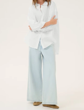 Camasa Oversize My Essential Wardrobe, alb Alb