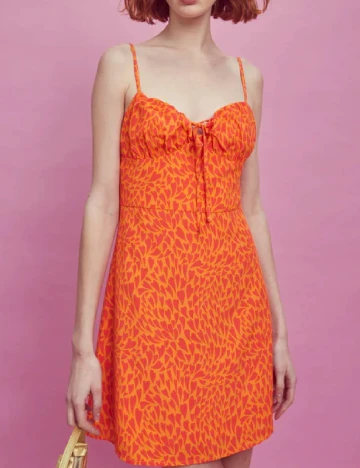 Rochie scurta Collective The Label, portocaliu Portocaliu