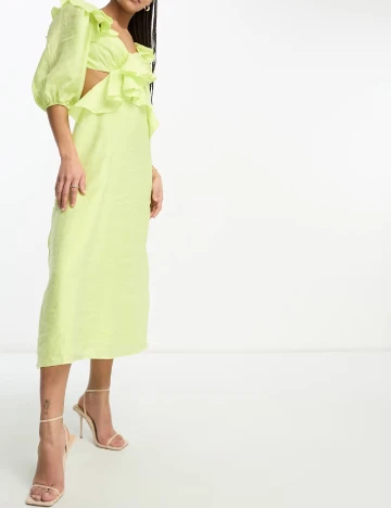 Rochie medie Nobody s child, verde