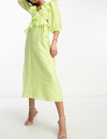 Rochie medie Nobody s child, verde